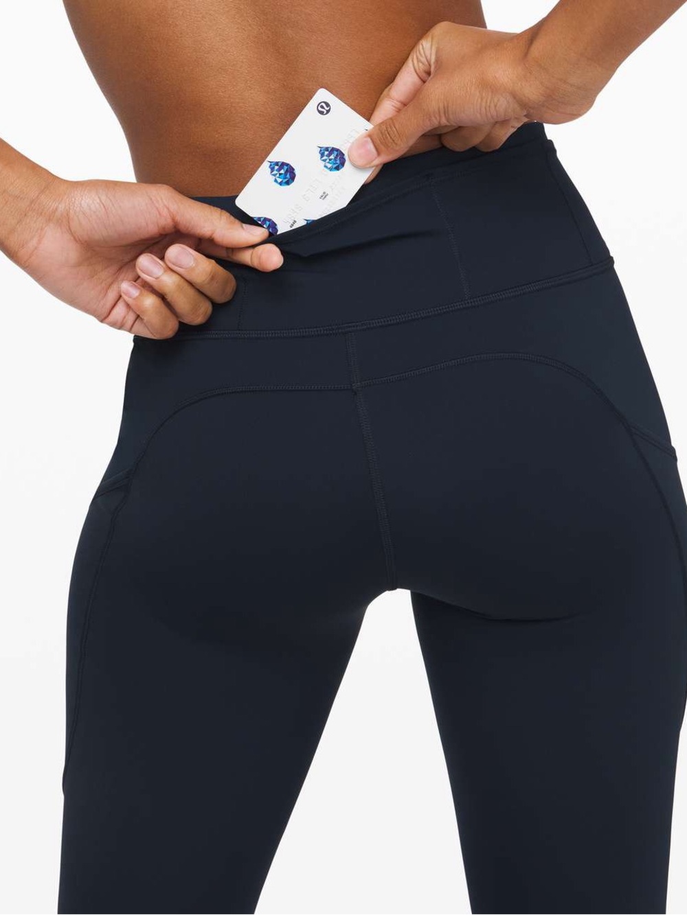 Lululemon Fast and Free Crop II 19" True Navy Capri Leggings Sz 4 Pilates Hiking - Picture 2 of 8